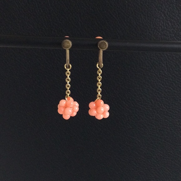 Vintage Faux Pearl Dangle Earrings - Picture 2 of 4